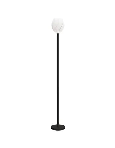 HOMCOM Flower Floor Lamp for Living Room, 3D Printed Modern Standing Lamp with Rose Shade & Foot Switch, Minimalist Tall Pole La