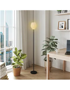 HOMCOM Flower Floor Lamp for Living Room, 3D Printed Modern Standing Lamp with Rose Shade & Foot Switch, Minimalist Tall Pole La 2