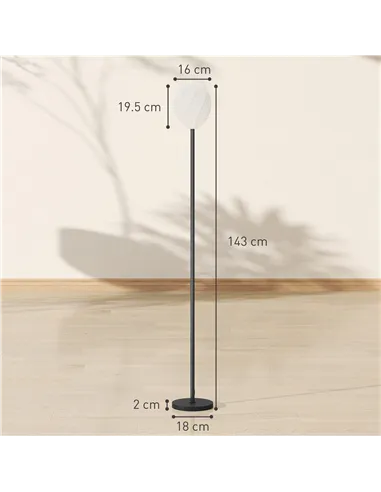 HOMCOM Flower Floor Lamp for Living Room, 3D Printed Modern Standing Lamp with Rose Shade & Foot Switch, Minimalist Tall Pole La