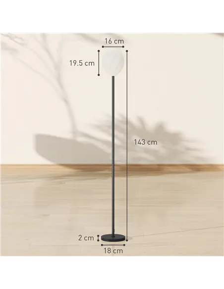 HOMCOM Flower Floor Lamp for Living Room, 3D Printed Modern Standing Lamp with Rose Shade & Foot Switch, Minimalist Tall Pole La