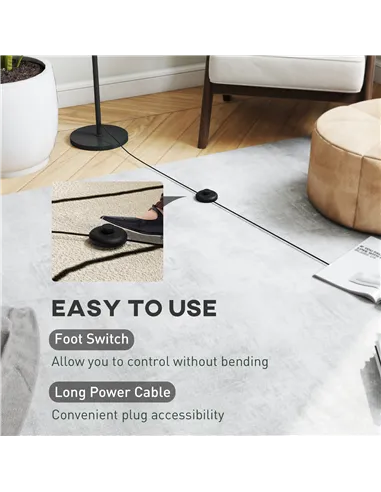 HOMCOM Flower Floor Lamp for Living Room, 3D Printed Modern Standing Lamp with Rose Shade & Foot Switch, Minimalist Tall Pole La