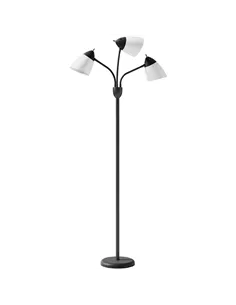 HOMCOM Arc Tree Floor Lamp with 3 Adjustable Rotating Lights and 3000K/4500K/6500K Colour Temperatures, Industrial Standing Lamp