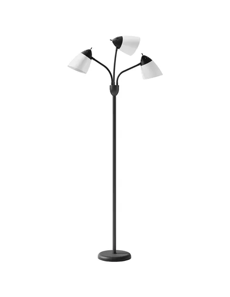 HOMCOM Arc Tree Floor Lamp with 3 Adjustable Rotating Lights and 3000K/4500K/6500K Colour Temperatures, Industrial Standing Lamp