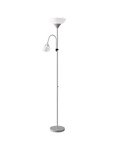 HOMCOM LED Floor Lamp for Living Room, 180cm Tall Standing Lamp, Mother and Child Uplighter with Adjustable Gooseneck, 3000K/450
