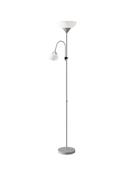 HOMCOM LED Floor Lamp for Living Room, 180cm Tall Standing Lamp, Mother and Child Uplighter with Adjustable Gooseneck, 3000K/450