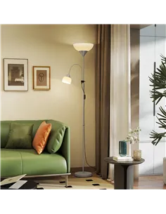HOMCOM LED Floor Lamp for Living Room, 180cm Tall Standing Lamp, Mother and Child Uplighter with Adjustable Gooseneck, 3000K/450 2