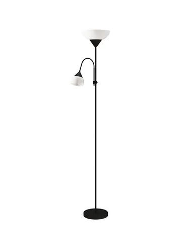 HOMCOM LED Floor Lamp for Living Room, 180cm Tall Standing Lamp, Mother and Child Uplighter with Adjustable Gooseneck, 3000K/450