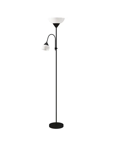 HOMCOM LED Floor Lamp for Living Room, 180cm Tall Standing Lamp, Mother and Child Uplighter with Adjustable Gooseneck, 3000K/450