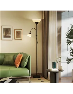 HOMCOM LED Floor Lamp for Living Room, 180cm Tall Standing Lamp, Mother and Child Uplighter with Adjustable Gooseneck, 3000K/450 2