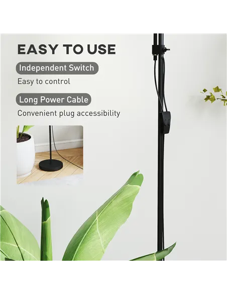 HOMCOM LED Floor Lamp for Living Room, 180cm Tall Standing Lamp, Mother and Child Uplighter with Adjustable Gooseneck, 3000K/450
