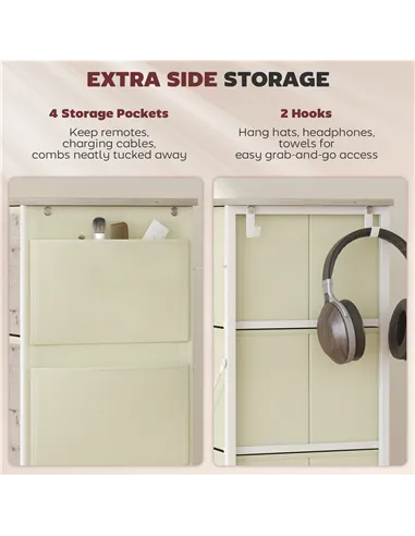 HOMCOM Chest of Eight Fabric Drawers - Natural Wood Finish