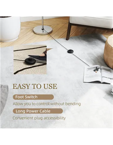 HOMCOM 3-Light Tree Floor Lamps for Living Room, Modern Standing Lamp for Bedroom with Globe Lampshade, 3000K/4000K/6000K Colour