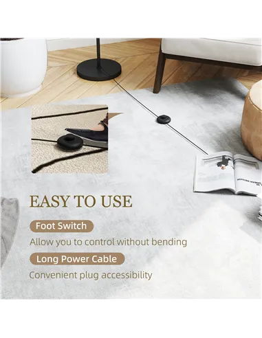 HOMCOM 3-Light Tree Floor Lamps for Living Room, Modern Standing Lamp for Bedroom with Globe Lampshade, Steel Base, Bulb not Inc