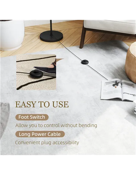 HOMCOM 3-Light Tree Floor Lamps for Living Room, Modern Standing Lamp for Bedroom with Globe Lampshade, Steel Base, Bulb not Inc