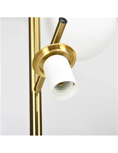 HOMCOM 3-Light Tree Floor Lamps for Living Room, Modern Standing Lamp for Bedroom with Globe Lampshade, 3000K/4000K/6000K Colour