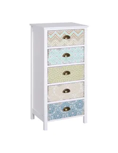 HOMCOM Chest of 5 Drawers Bedside Cabinet Side Storage Chest Entryway Living Room Bedroom Furniture Organizer Unit