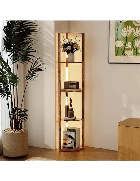 HOMCOM Three-Tier Corner Floor Lamp