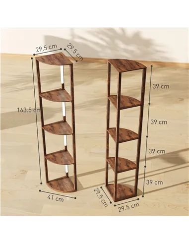 HOMCOM Three-Tier Corner Floor Lamp