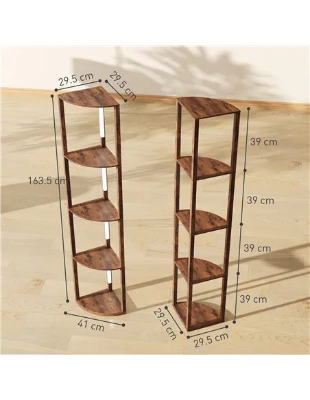 HOMCOM Three-Tier Corner Floor Lamp