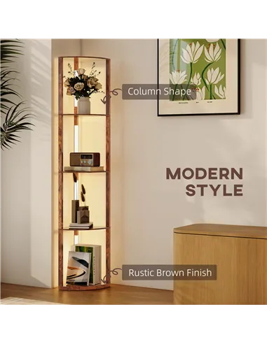 HOMCOM Three-Tier Corner Floor Lamp