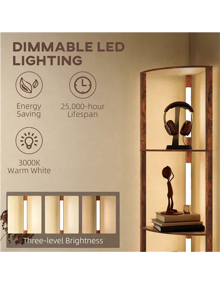 HOMCOM Three-Tier Corner Floor Lamp