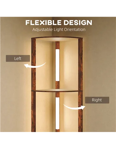 HOMCOM Three-Tier Corner Floor Lamp