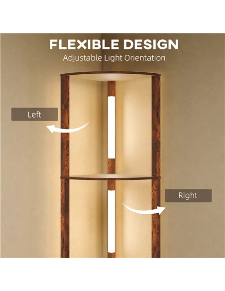 HOMCOM Three-Tier Corner Floor Lamp