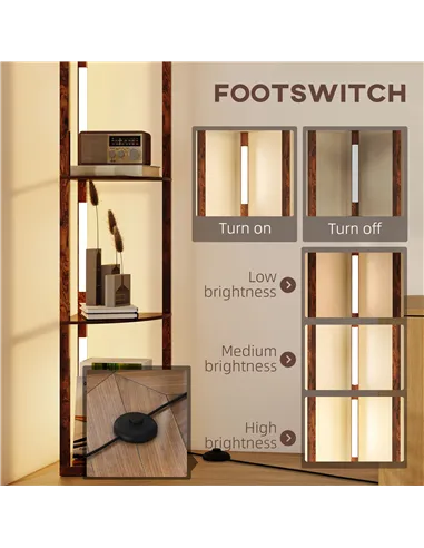 HOMCOM Three-Tier Corner Floor Lamp