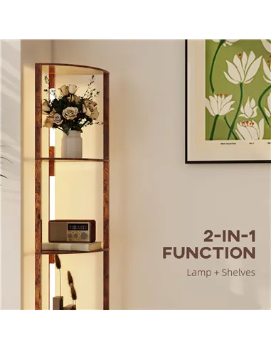 HOMCOM Three-Tier Corner Floor Lamp