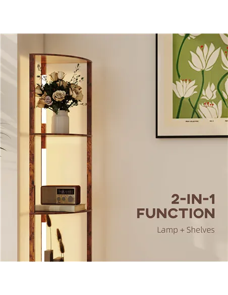 HOMCOM Three-Tier Corner Floor Lamp