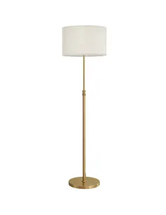 HOMCOM Floor Lamp with Remote, Height Adjustable Standing Lamp with Linen Shade, Dimmable with 3000K-6000K Adjustable Colour Tem