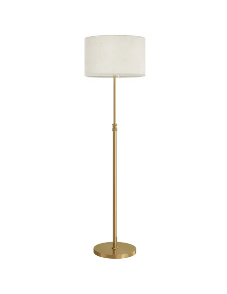 HOMCOM Floor Lamp with Remote, Height Adjustable Standing Lamp with Linen Shade, Dimmable with 3000K-6000K Adjustable Colour Tem