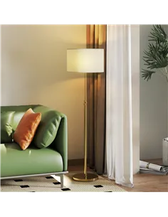 HOMCOM Floor Lamp with Remote, Height Adjustable Standing Lamp with Linen Shade, Dimmable with 3000K-6000K Adjustable Colour Tem 2