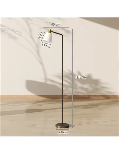 HOMCOM Floor Lamp with 350° Rotatable Head, Modern Standing Lamp with 3000K/4000K/6500K Colour Temperatures for Living Room Bedr