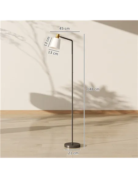 HOMCOM Floor Lamp with 350° Rotatable Head, Modern Standing Lamp with 3000K/4000K/6500K Colour Temperatures for Living Room Bedr