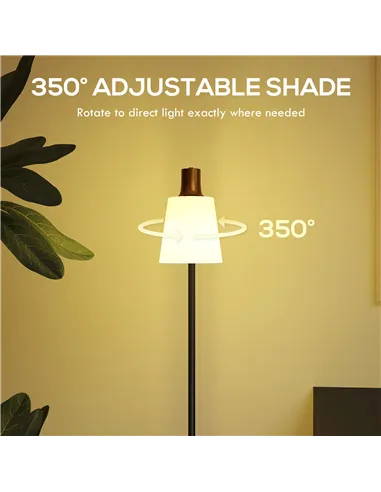 HOMCOM Floor Lamp with 350° Rotatable Head, Modern Standing Lamp with 3000K/4000K/6500K Colour Temperatures for Living Room Bedr