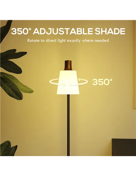 HOMCOM Floor Lamp with 350° Rotatable Head, Modern Standing Lamp with 3000K/4000K/6500K Colour Temperatures for Living Room Bedr