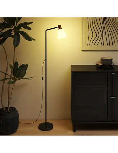 HOMCOM Floor Lamp with 350° Rotatable Head, Modern Standing Lamp with 3000K/4000K/6500K Colour Temperatures for Living Room Bedr