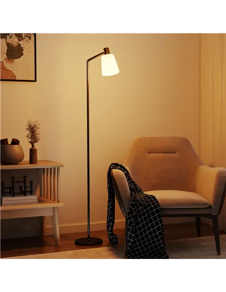 HOMCOM Floor Lamp with 350° Rotatable Head, Modern Standing Lamp with 3000K/4000K/6500K Colour Temperatures for Living Room Bedr