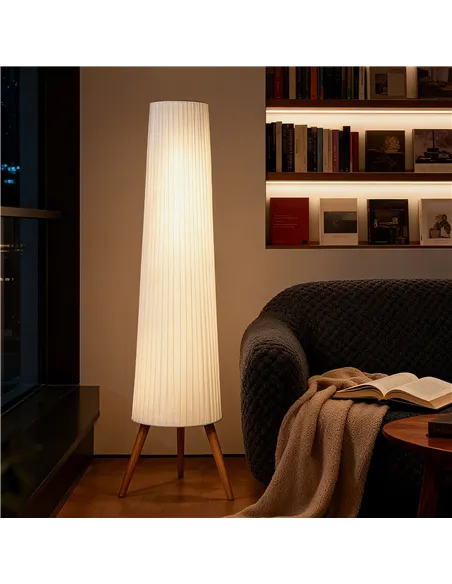 HOMCOM Three-Level Tripod Floor Lamp - White