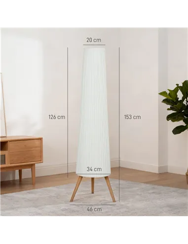 HOMCOM Three-Level Tripod Floor Lamp - White