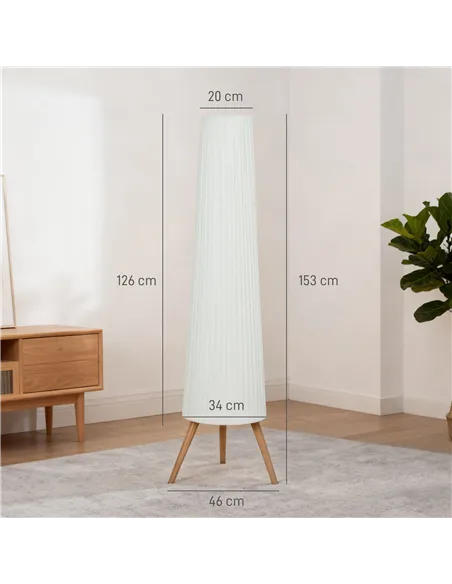 HOMCOM Three-Level Tripod Floor Lamp - White