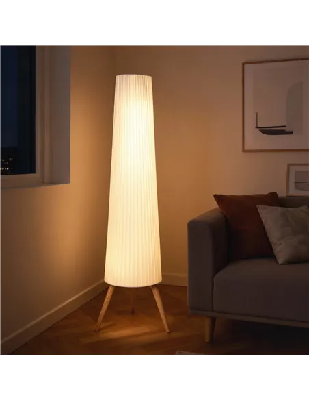 HOMCOM Three-Level Tripod Floor Lamp - White