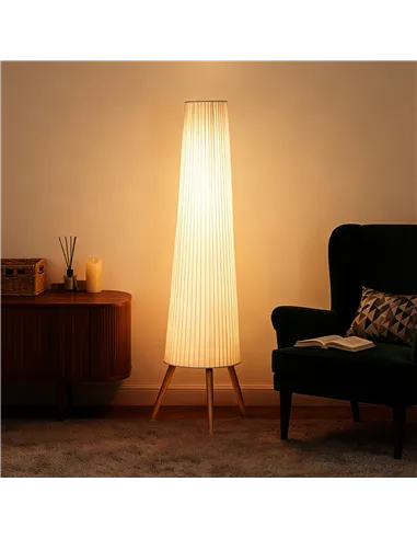 HOMCOM Three-Level Tripod Floor Lamp - White