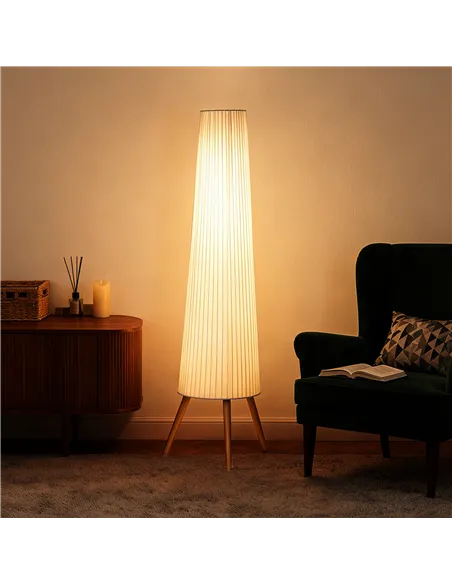 HOMCOM Three-Level Tripod Floor Lamp - White