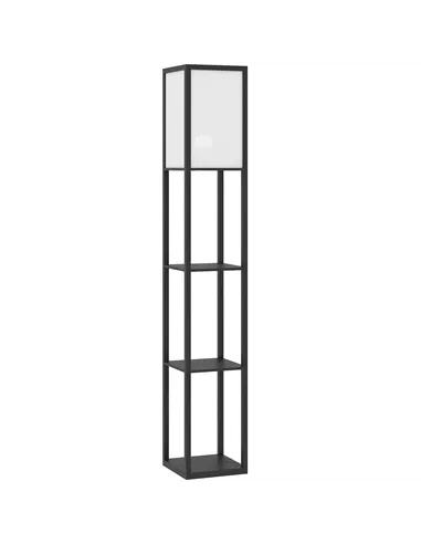 HOMCOM Floor Lamp with Shelves, 3 Layer Column Modern Standing Lamp for Living Room, Bedroom, Office, Bulb not Included, Black