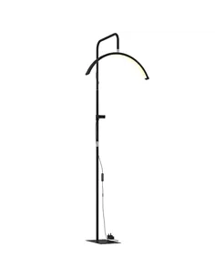 HOMCOM Half Moon Lash Light, Beauty Floor Lamp with 350° Rotatable Head, 7 Colour Temperature and Phone Holder, Dimmable Standin