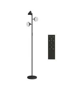 HOMCOM Three-Lamp Multi-Adjustable Floor Light - Black