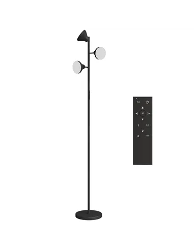 HOMCOM Three-Lamp Multi-Adjustable Floor Light - Black