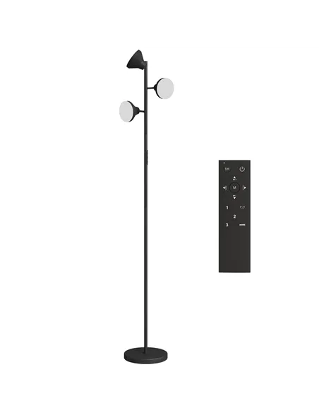 HOMCOM Three-Lamp Multi-Adjustable Floor Light - Black